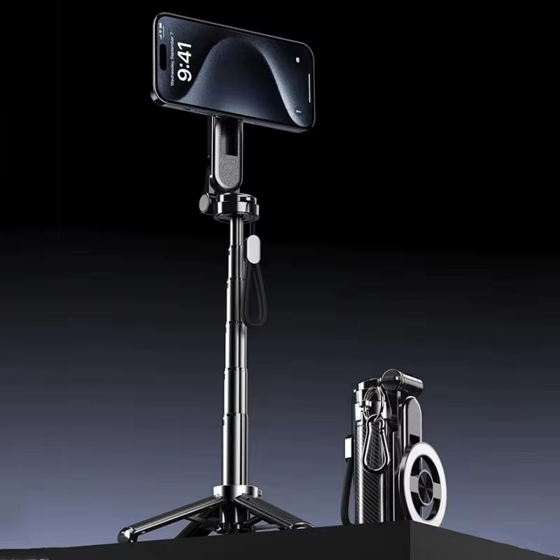 4-In-1 Multifunctional Magnetic Mini Selfie Stick with 360° Rotation Wireless Bluetooth Control Magnetic Phone Holder