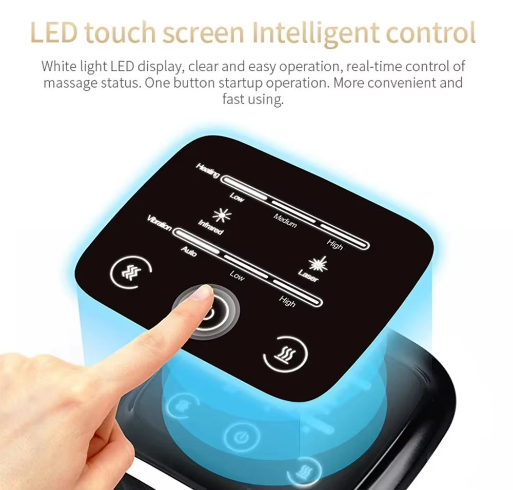 Cordless Knee Massager with LED Screen Infrared Heat and Vibration Knee Pain Relief for Swelling Stiff Joints Stretched Ligament