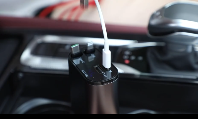 Fast Car Charger with Auto-Retract Cable